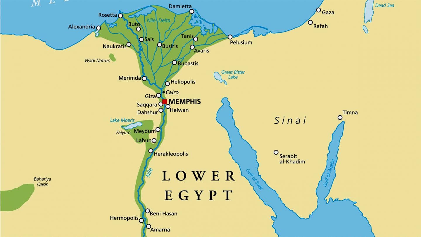 ancient nile river valley map