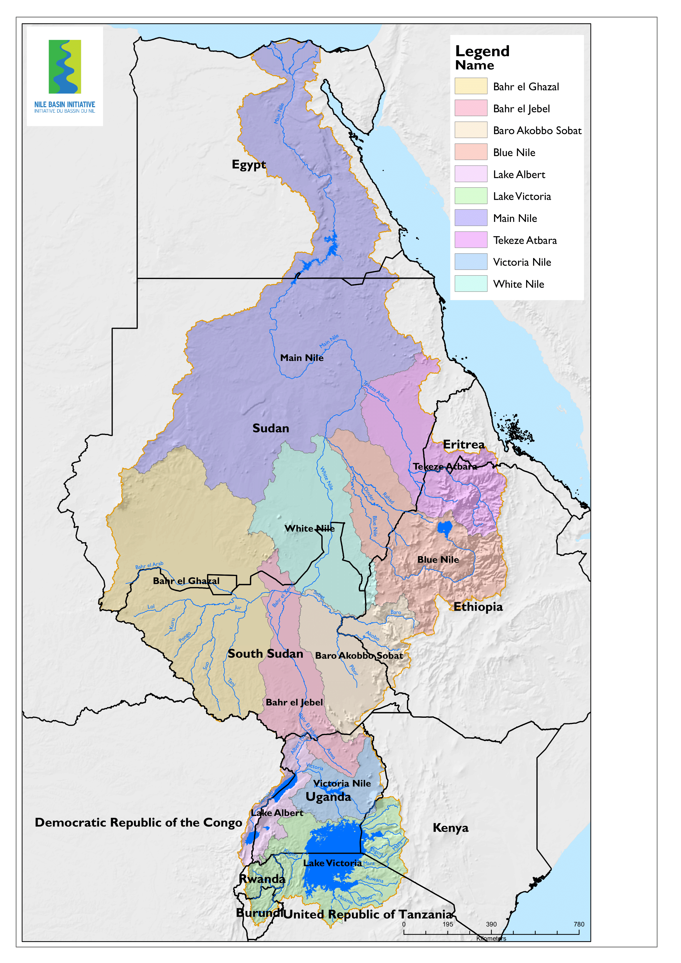 Map with Nile River