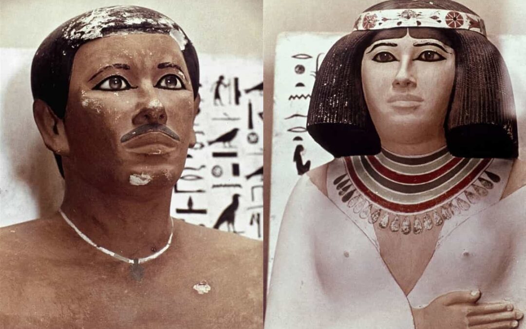 The “living” statues of Rahotep and Nofret
