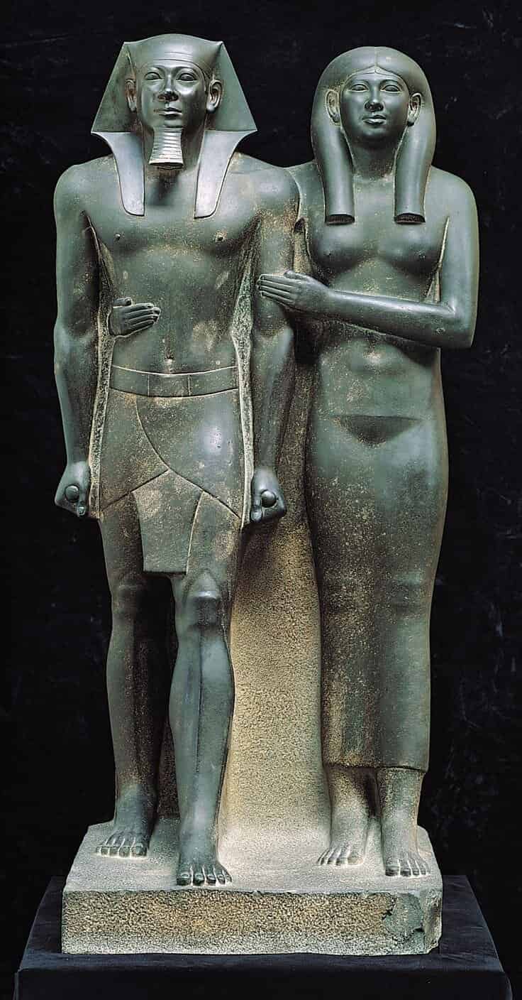Statue Of King Menkaure And His Queen