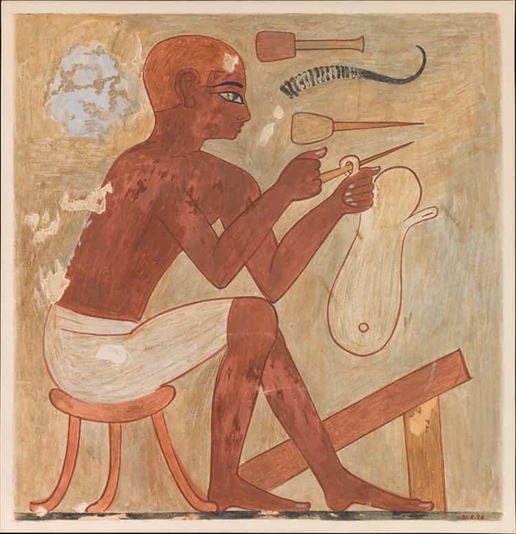 Sandal maker Rejmira Tomb New Kingdom 1504%E2%80%931425 BC. Photo Metropolitan Museum of Art Public Domain