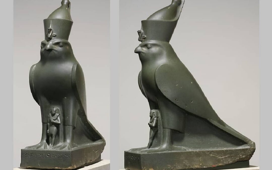 The Divine Guardian: Horus Protecting Pharaoh Nectanebo II