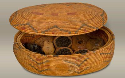 What was the purpose of the Large Oval Storage Basket in ancient Egyptian tombs?